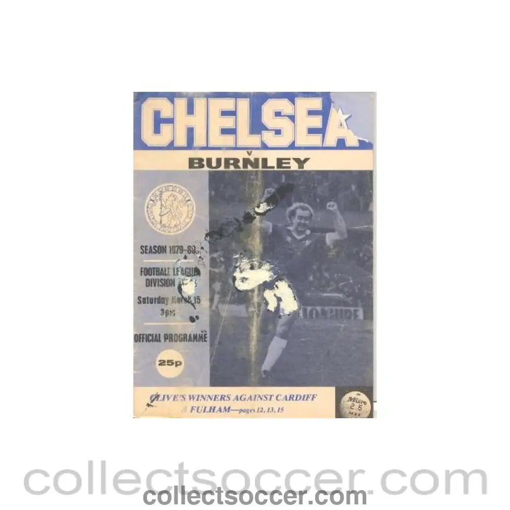 1980 - Chelsea v Burnley official programme 15/03/1980 - Collect Soccer