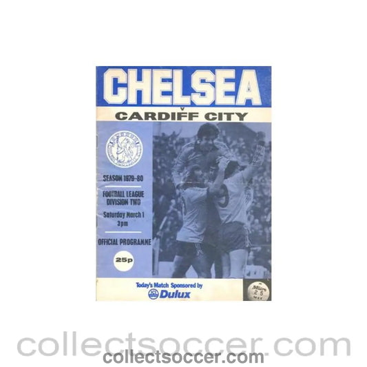 1980 - Chelsea v Cardiff City official programme 01/03/1980 Football League Cup