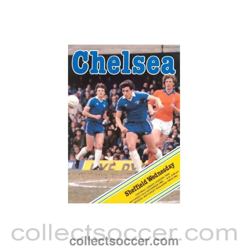 1980 - Chelsea v Sheffield Wednesday official programme 22/11/1980 - Collect Soccer