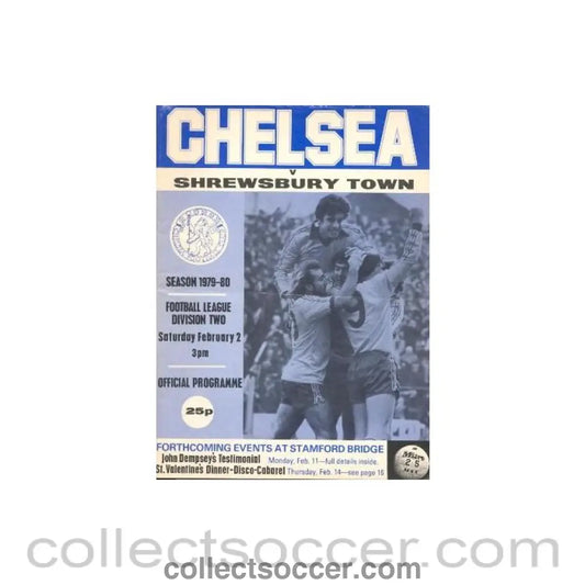 1980 - Chelsea v Shrewsbury Town official programme 02/02/1980