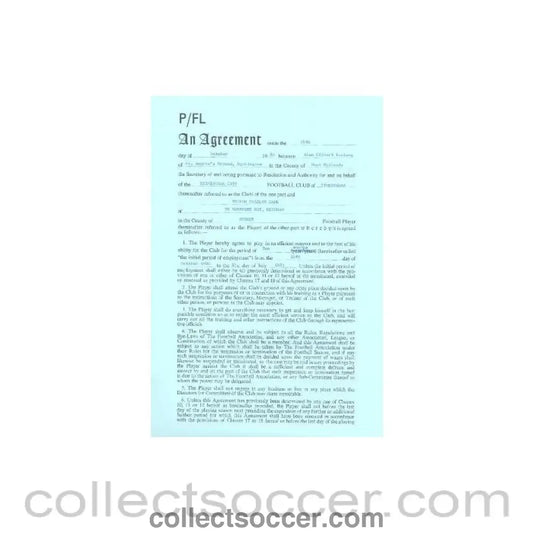 1980 - Contract For Hire of a Player between Birmingham City F.C. and Trevor Charles Dark of 24/10/1980