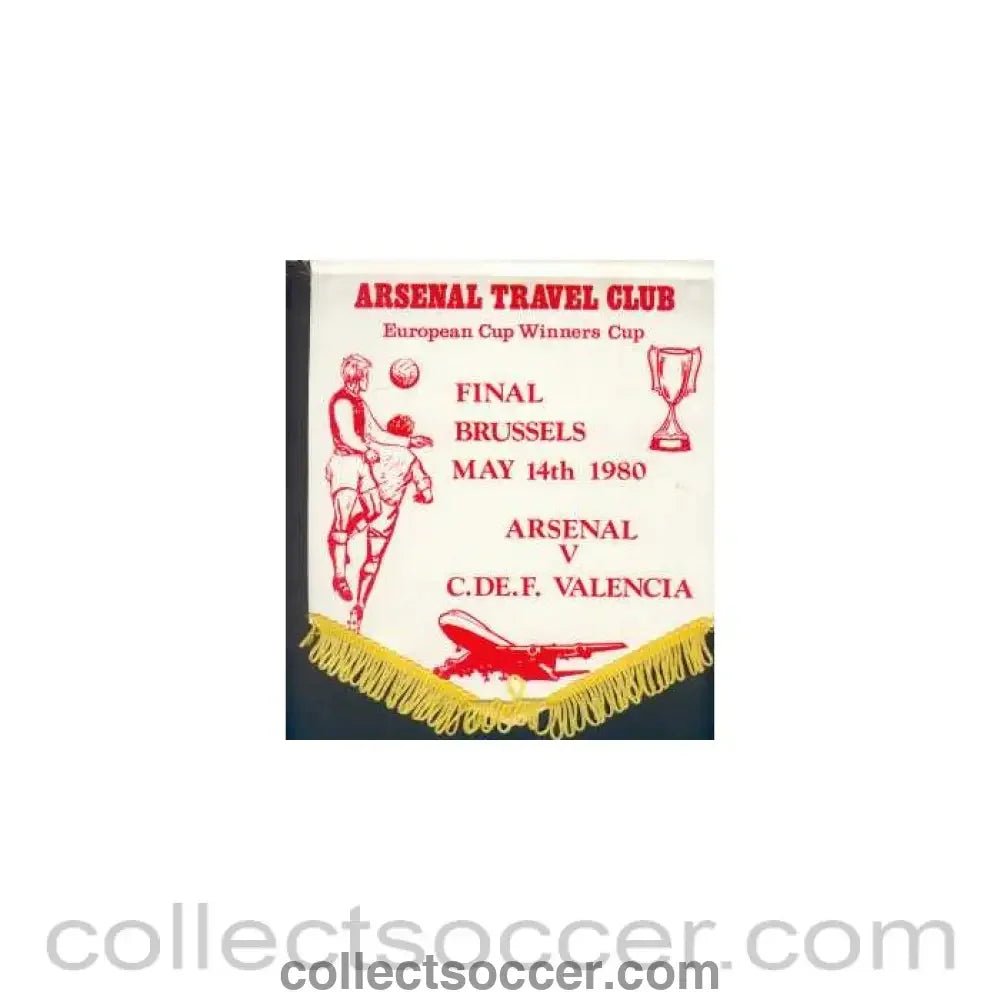 1980 CWC Final Pennant Arsenal V Valencia - Collect Soccer