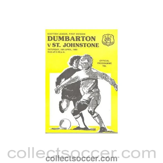 1980 - Dumbarton v St. Johnstone official programme 19/04/1980 - Collect Soccer
