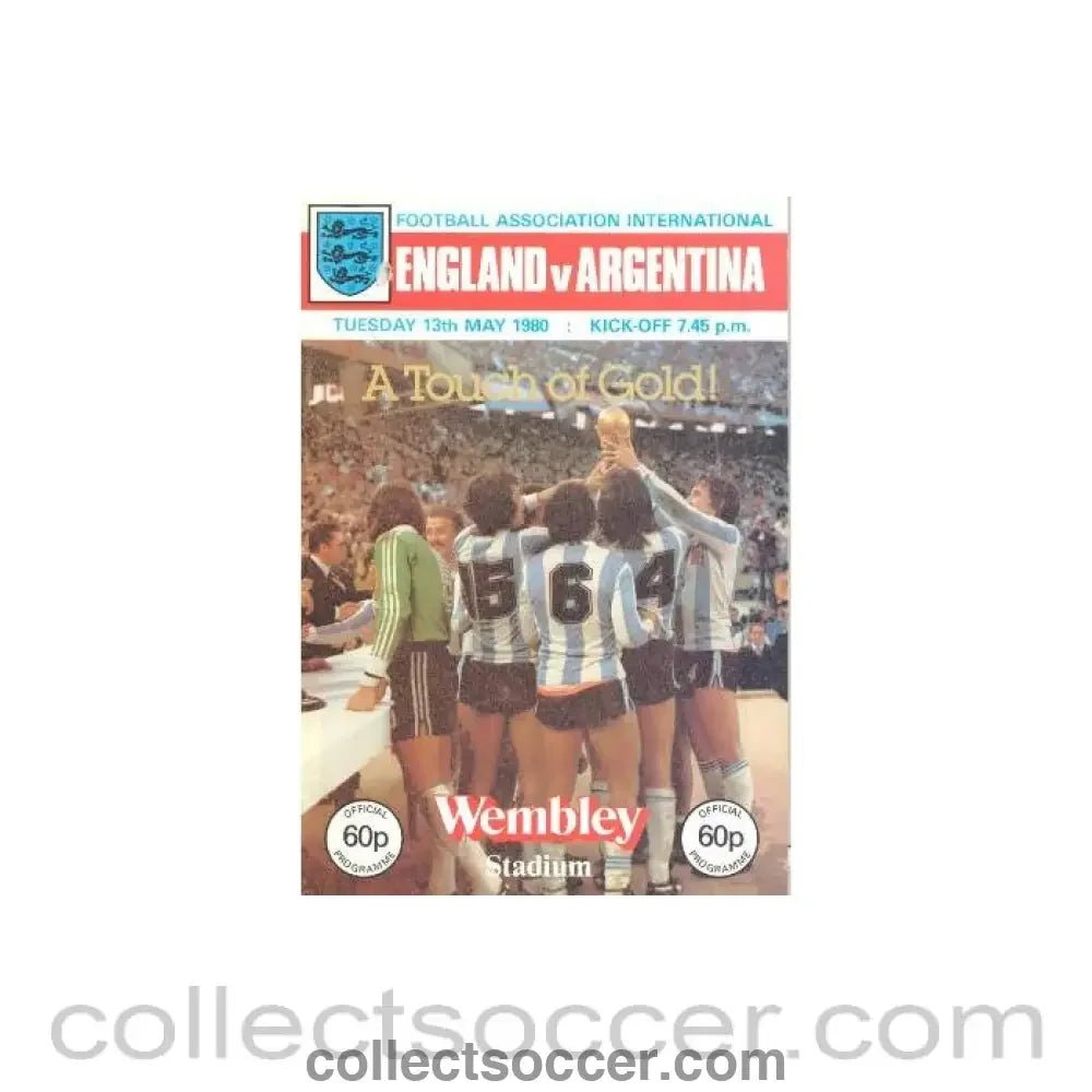 1980 England v Argentina official programme 13/05/1980 - Collect Soccer
