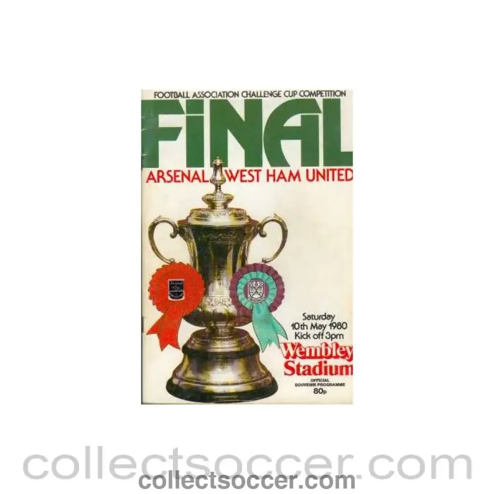 1980 FA Cup Final Programme Arsenal v West Ham United - Collect Soccer