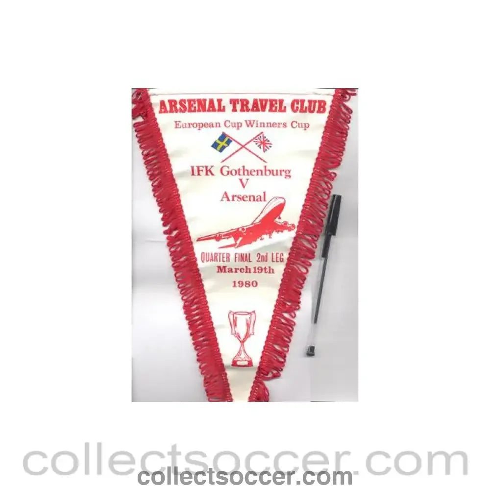 1980 - Gothenburg v Arsenal 19/03/1980 Cup Winners Cup pennant