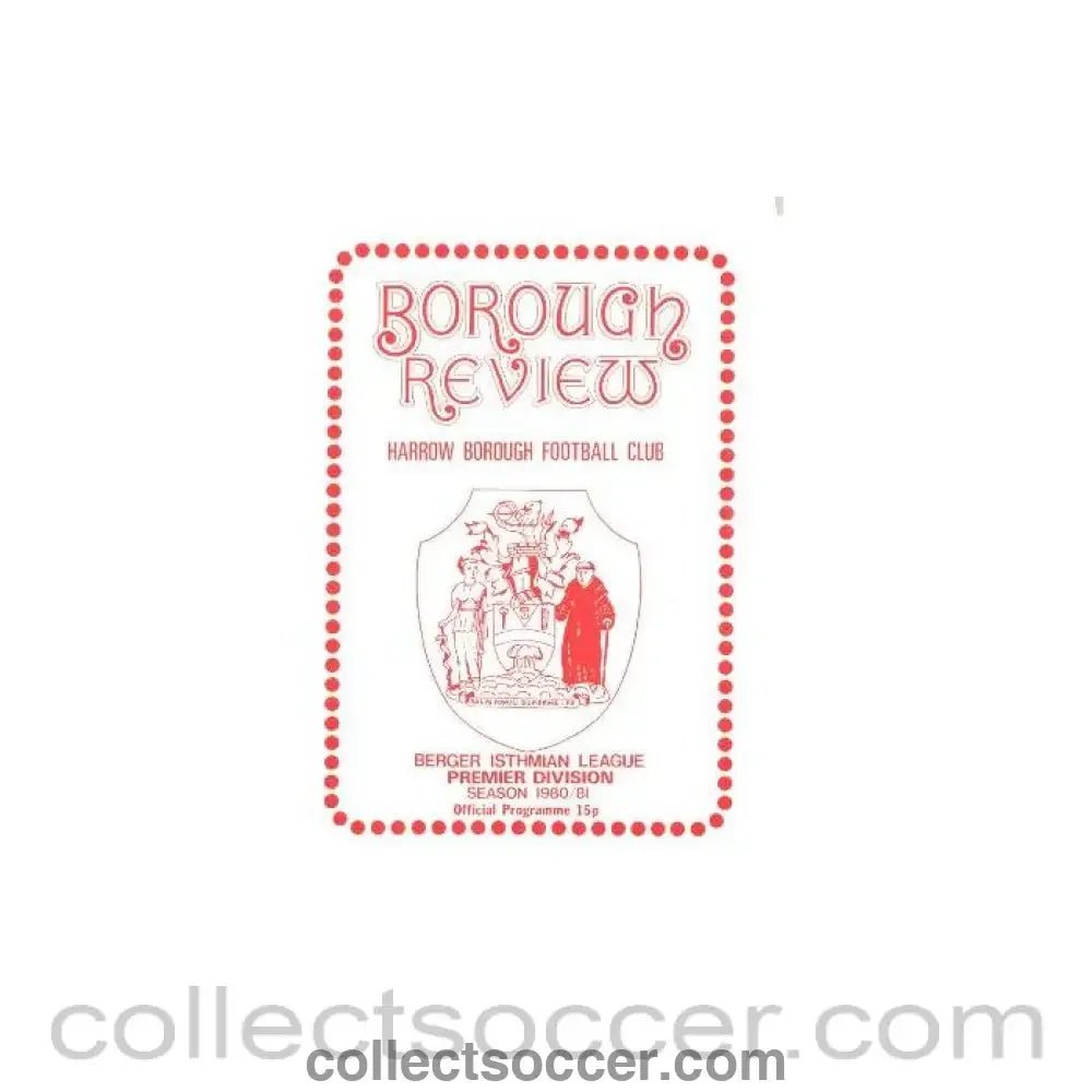 1980 - Harrow Borough vChelsea official programme 11/08/1980 - Collect Soccer