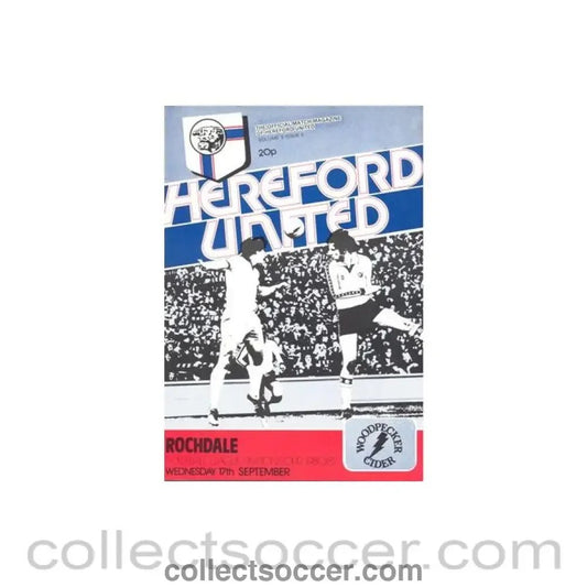 1980 - Hereford United v Rochdale official programme 17/09/1980 Football League - Collect Soccer
