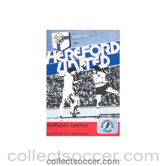 1980 - Hereford United v Torquay United official programme 27/12/1980 Football League - Collect Soccer