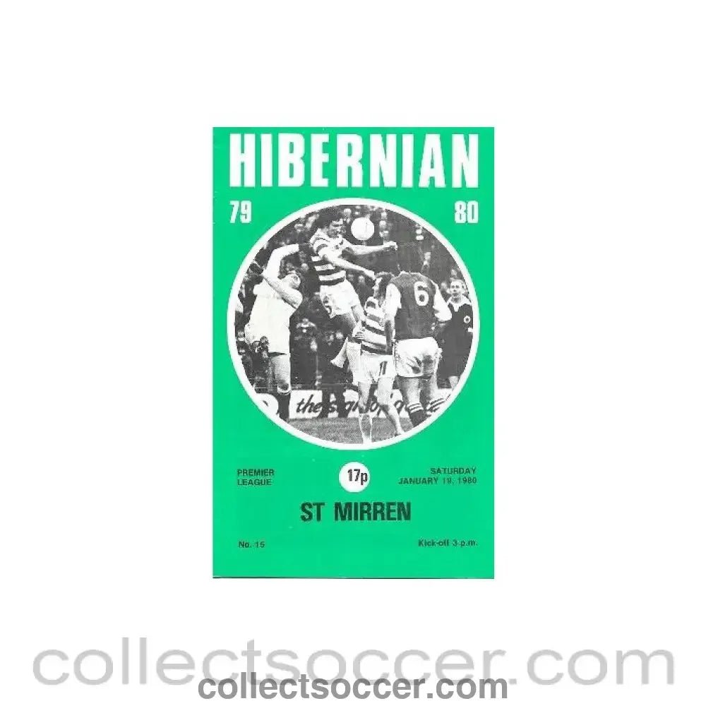 1980 - Hibernian v St. Mirren official programme 19/01/1980 Scottish Premier League - Collect Soccer