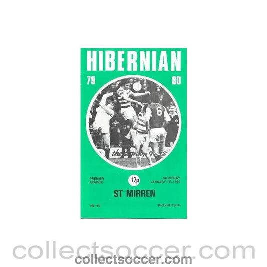 1980 - Hibernian v St. Mirren official programme 19/01/1980 Scottish Premier League - Collect Soccer