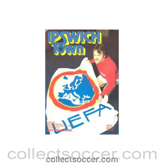1980 - Ipswich Town v Widzew Lodz Poland official programme 26/11/1980 UEFA Cup - Collect Soccer