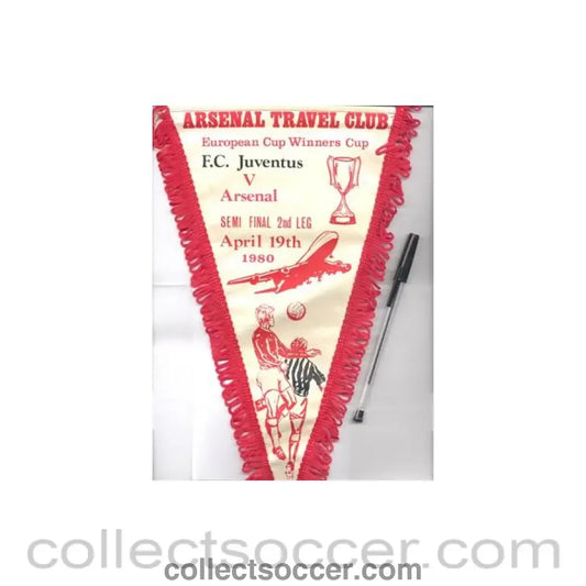1980 - Juventus v Arsenal 19/04/1980 Cup Winners Cup Semi-Final pennant