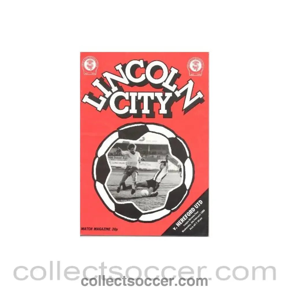 1980 - Lincoln City v Hereford United official programme 06/02/1980 - Collect Soccer