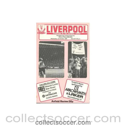 1980 - Liverpool v Oulu Palloseura official programme 01/10/1980 European Cup - Collect Soccer