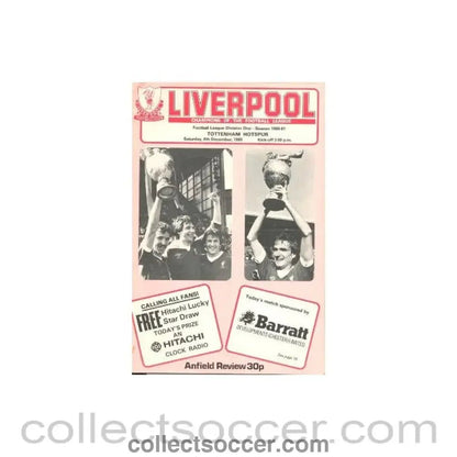 1980 - Liverpool v Tottenham Hotspur official programme 06/12/1980 Football League - Collect Soccer