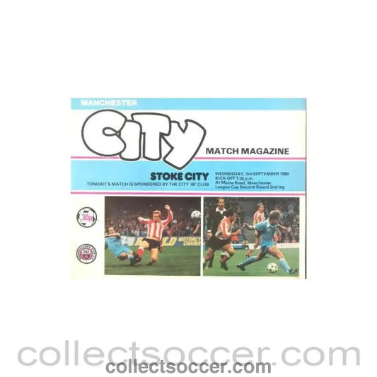 1980 - Manchester City v Stoke City official programme 03/09/1980 Football League - Collect Soccer