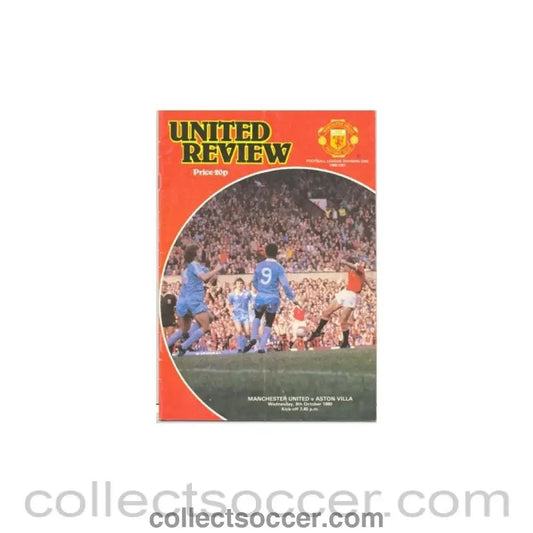 1980 - Manchester United v Aston Villa official programme 08/10/1980 - Collect Soccer