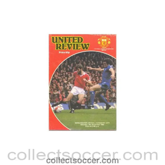 1980 - Manchester United v Coventry City official programme 08/11/1980 - Collect Soccer