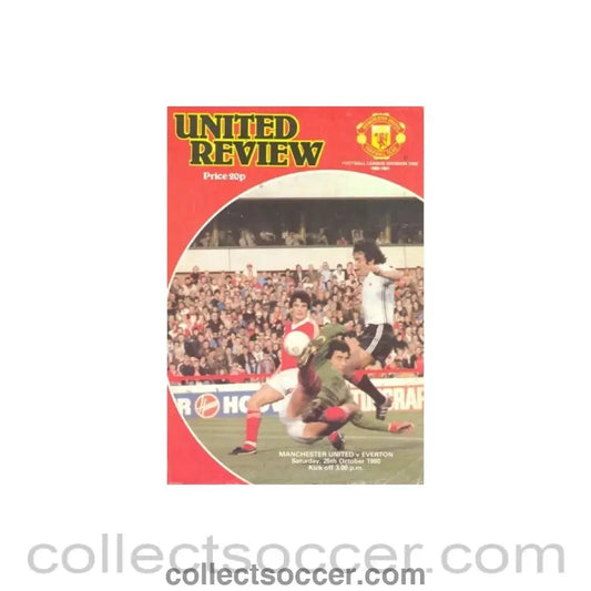 1980 - Manchester United v Everton official programme 25/10/1980 - Collect Soccer