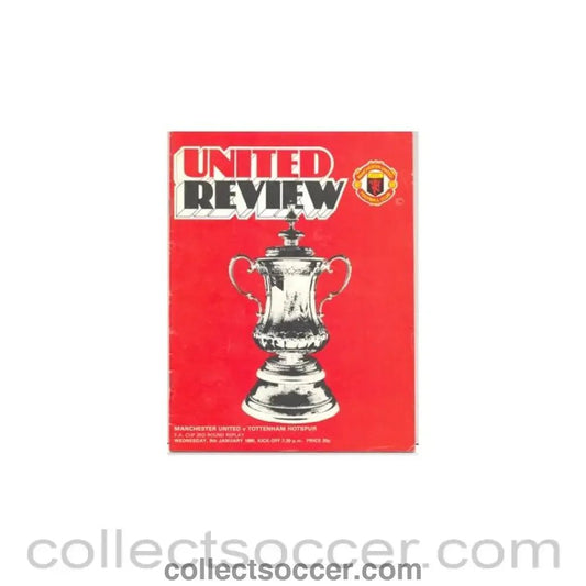 1980 - Manchester United v Tottenham Hotspur official programme 09/01/1980 - Collect Soccer