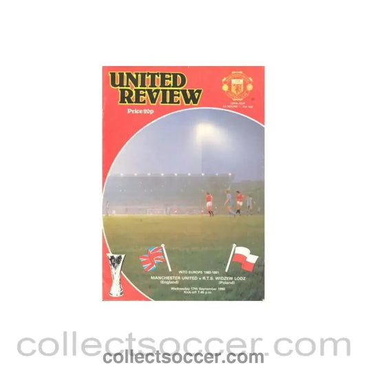 1980 - Manchester United v Widzew Lodz programme 17/09/1980 - Collect Soccer