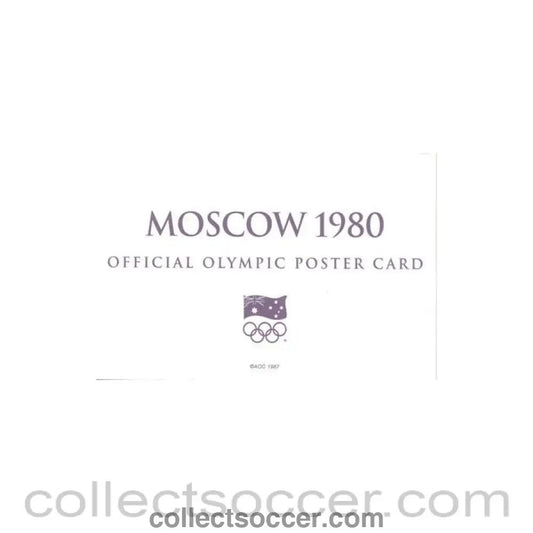 1980 - Moscow 1980 Official Olympic Poster Card - Collect Soccer
