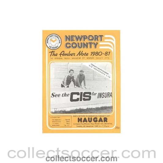 1980 - Newport County v Haugar official programme 04/11/1980 European Cup Winners Cup - Collect Soccer