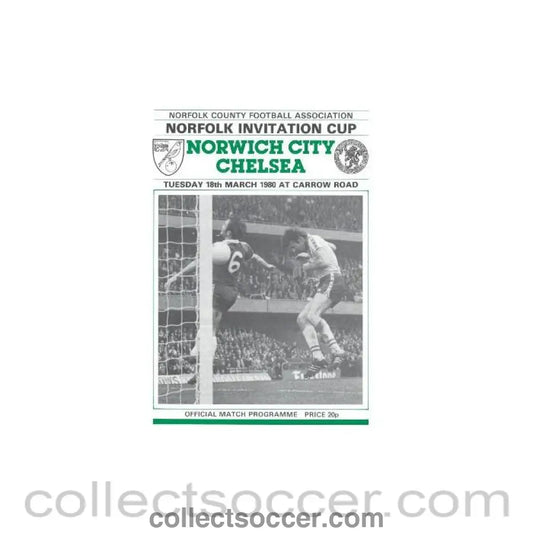 1980 - Norwich City v Chelsea football programme 18/03/1980