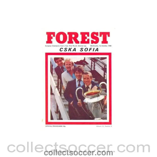 1980 - Nottingham Forest v C.S.K.A. Sofia official programme 01/10/1980 European Cup - Collect Soccer
