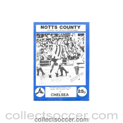 1980 - Notts County vChelsea official programme 29/11/1980 - Collect Soccer