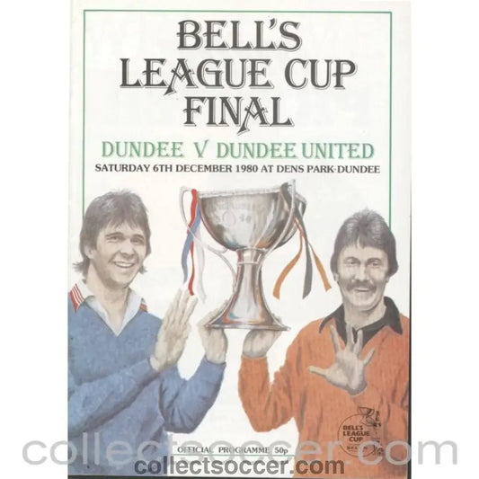 1980 Scottish League Cup Final Very Rare White Issue Dundee v Dundee United Official Football Programme - Collect Soccer