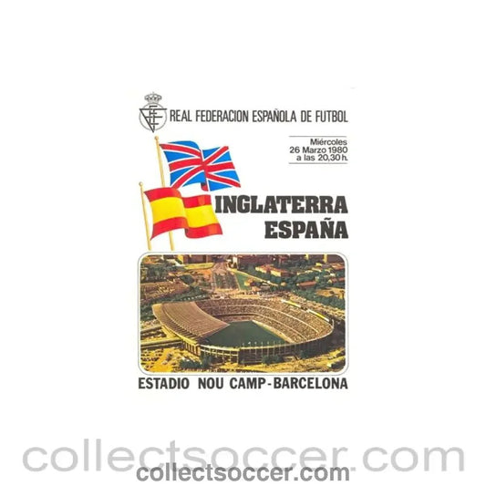 1980 Spain v England official programme 26/03/1980 - Collect Soccer