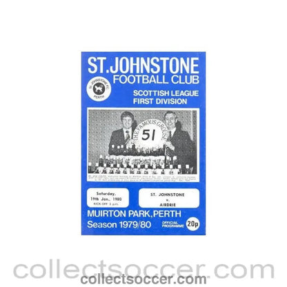 1980 - St. Johnstone v Airdrie official programme 19/01/1980 Scottish League - Collect Soccer