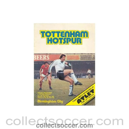 1980 - Tottenham Hotspur v Birmingham City official programme 16/02/1980 F.A. Cup - Collect Soccer