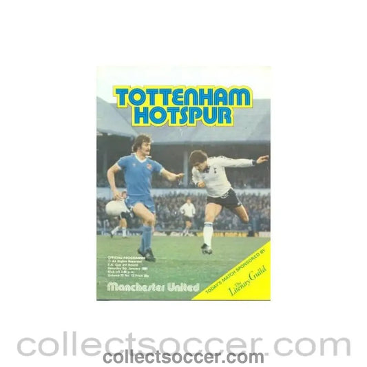 1980 - Tottenham Hotspur v Manchester United official programme 05/01/1980 F.A. Cup - Collect Soccer