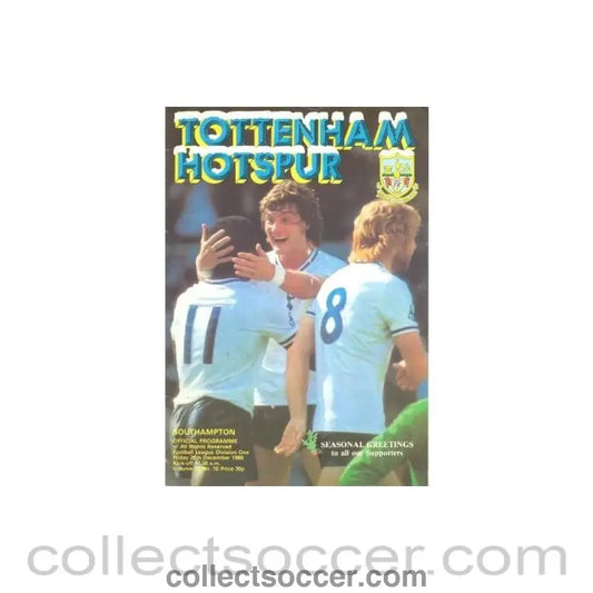 1980 - Tottenham Hotspur v Southampton official programme 26/12/1980 Football League - Collect Soccer