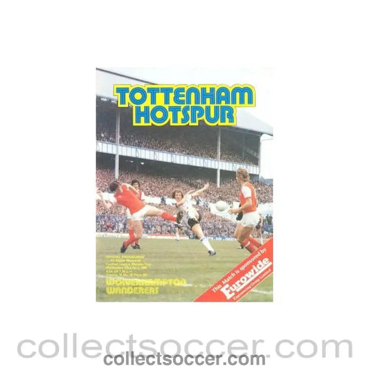 1980 - Tottenham Hotspur v Wolverhampton Wanderers official programme 23/04/1980 Football League - Collect Soccer