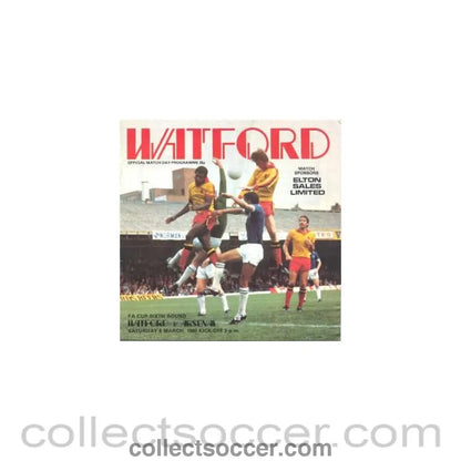 1980 - Watford v Arsenal official programme 08/03/1980 F.A. Cup