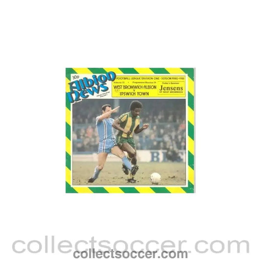 1980 - West Bromwich Albion v Ipswich Town official programme 1980 - 1981 - Collect Soccer