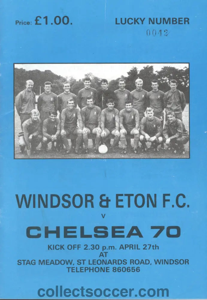 1980 Windsor & Eton v Chelsea 70 official programme 27/04/1980 signed by Peter Osgood