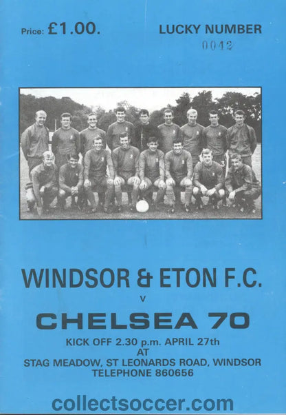 1980 Windsor & Eton v Chelsea 70 official programme 27/04/1980 signed by Peter Osgood