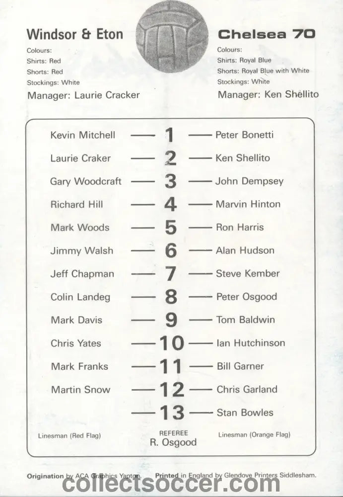 1980 Windsor & Eton v Chelsea 70 official programme 27/04/1980 signed by Peter Osgood