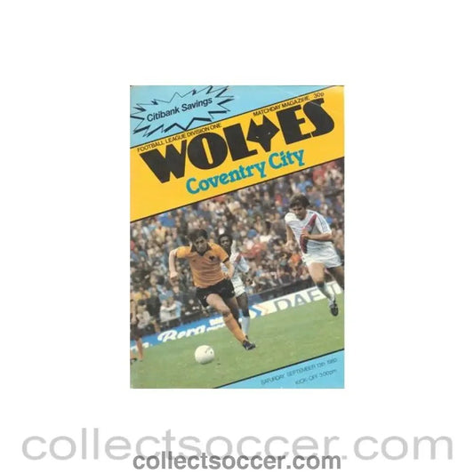 1980 - Wolverhampton Wanderers v Coventry City official programme 13/09/1980 Football League - Collect Soccer