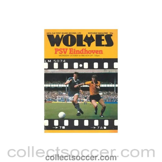 1980 - Wolverhampton Wanderers v Eindhoven official programme 01/10/1980 UEFA Cup - Collect Soccer