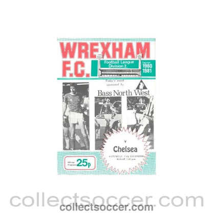 1980 - Wrexham vChelsea official programme 15/11/1980 - Collect Soccer