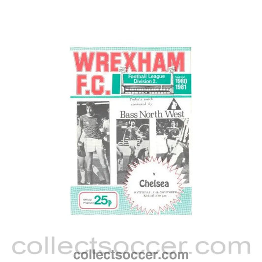 1980 - Wrexham vChelsea official programme 15/11/1980