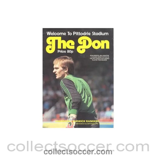 1981 - Aberdeen v Berwick Rangers official programme 02/09/1981 Scottish League - Collect Soccer