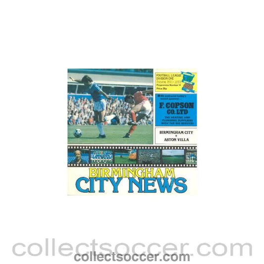 1981 - Birmingham City v Aston Villa official programme 26/09/1981 Football League - Collect Soccer