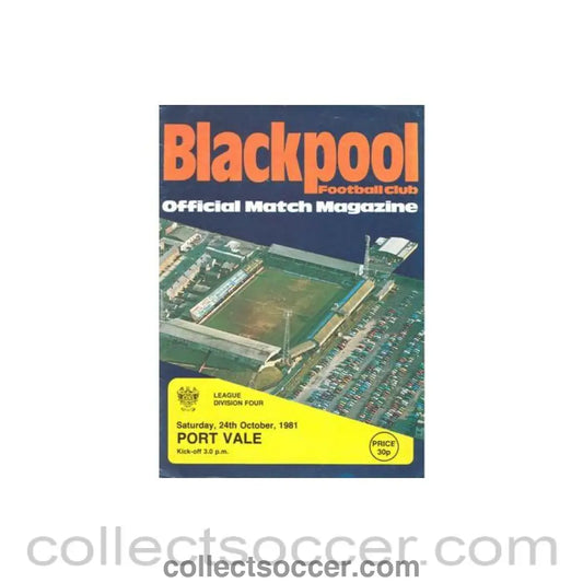 1981 - Blackpool v Port Vale official programme 24/10/1981 Football League